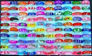 Wholesale lots 200pcs children lovely Lucite rings FREE  