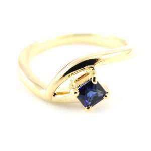  Gold plated ring, sapphire scarlett.   Taille 56 Jewelry