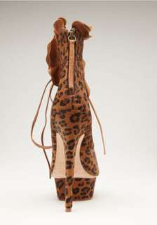 ZIGI Kruela Daring Leopard Lace Up Ruffle Ankle Bootie 9 NEW  