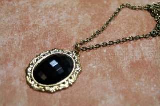 His Eyes were Black.Coal BlackElegant Hunger Necklace  