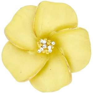  Yellow Hawaiian Hibiscus Swarovski Crystal Flower pin 