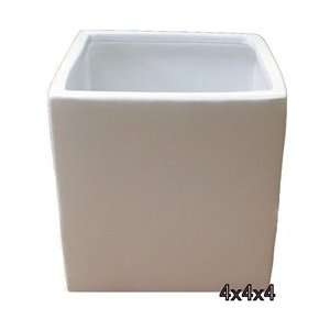  Ceramic Cube Vase 4x4x4   White: Arts, Crafts & Sewing