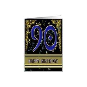   90th Birthday card with elegant golden highlights Card Toys & Games