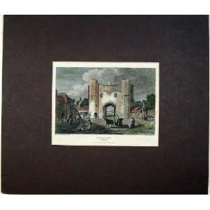   1812 Colour Engraving View North Gate Yarmouth England: Home & Kitchen