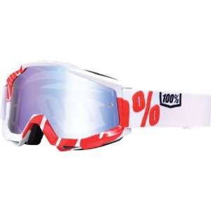   Goggles   White/Red Frame/Blue Mirror Lens   50210 020 02: Automotive