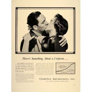  Ad Compton Advertising Agency Soldier Uniform Kiss   Original Print Ad
