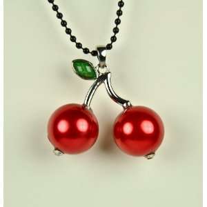   Cherries Necklace Tattoo Ink Burlesque Goth 50s Pinup 