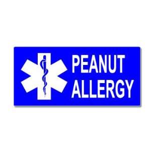 Peanut Allergy With Star Of Life   Window Bumper Sticker