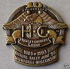 HARLEY OWNERS GROUP HOG 10th ANNIVERSARY 1983 1993 PIN
