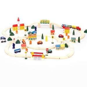 Conductor Carl 100 Piece Wooden Train Set. 100% Compatible with Thomas 