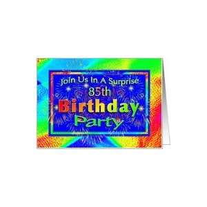  85th Surprise Birthday Party Invitations Fireworks Card 