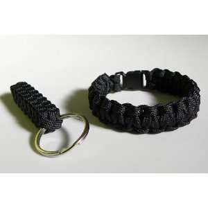  9 Black Paracord Bracelet & Key Chain 
