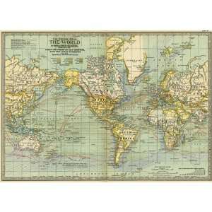  Cavallini Map of the World Gift Wrap Decoupage Paper