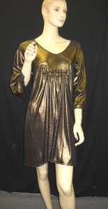 NWT FRANCISCO ROSAS Bronze Silk Jersey Dress 42 $1120  