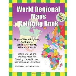  World Regional Maps Coloring Book: Maps of World Regions 