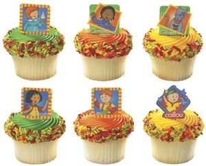 12 CAILLOU party CUPCAKE PICKS 6 styles ROSIE leo NEW  