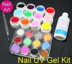 Acrylic Glitter Powder UV Builder Gel Nail Art Kit #412  