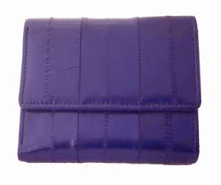 Purple EEL SKIN Business Credit Card Case PURSE 3 fold  