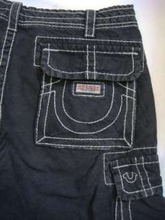 NWT TRUE RELIGION Brand Jeans Mens Big T White Stitch Anthony Cargo 