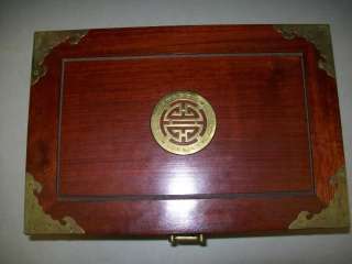 VINTAGE HIGH QUALITY WOOD & BRASS JEWELRY BOX FOR MAN OR WOMAN  