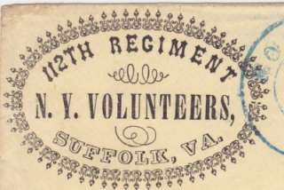 Civil War Patriotic Cover, Wolcott #1287, NORFOLK, VA, JUL 21, 1863 