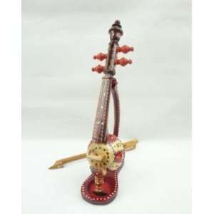  Uyghur Violin Fiddle Xinjiang Ghijek + Case+ Stand 30cm 