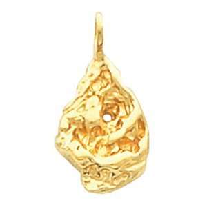  20.00X09.00 Mm 14K Yellow Gold Nugget Pendant: Jewelry