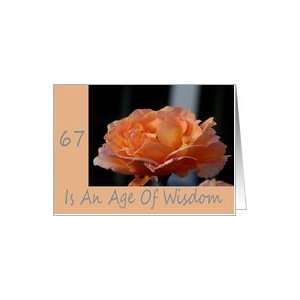  67th Birthday, Peach Rose Card Toys & Games