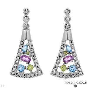TAYLOR AVEDON Gorgeous Brand New Earrings With 1.04ctw Precious Stones