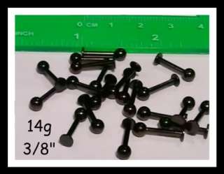 COMPLETE PIERCING KIT ~ 14g BLACKLINE LIP LABRET 3/8  