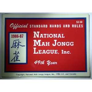   Mah Jongg League Official Standard Hands and Rules 1986 87 Big Print