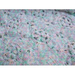  34x42 Hand Made Crochet Rainbow Colors Baby Blanket 
