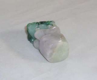 Chinese Green White Jade Ru Yi FuDog Seal Pendant s1614  