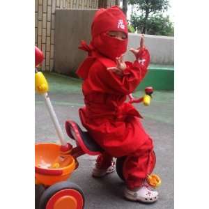   / Kids Authentic Ninja Uniform and CostumeRED/ S Toys & Games