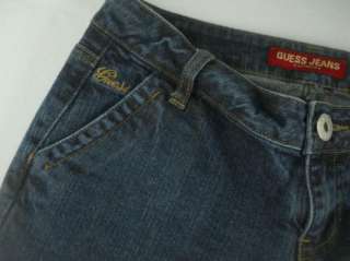 Guess Dark Wash Stretch Denim Blue Jeans Walking Shorts Womens Sz 27 