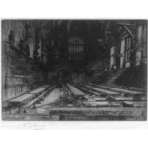 Dining hall of the Middle Temple,London,England,1898,Etching,Percy 