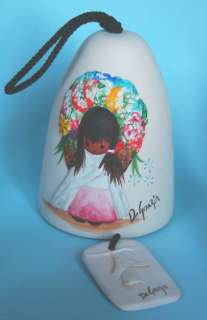 Americana Ted DeGrazia Handpainted Flower Girl Bell  