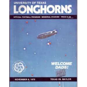    1975 Texas Longhorns vs Baylor Bears Program 