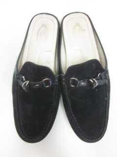 you are bidding on tod s black suede slides loafers driving shoes size 