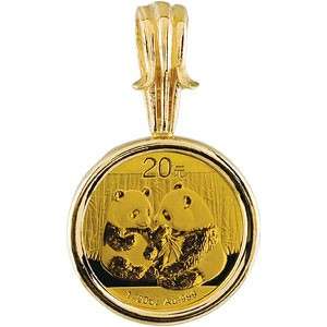 14K Gold Panda Coin Pendant Necklace Charm Jewelry  