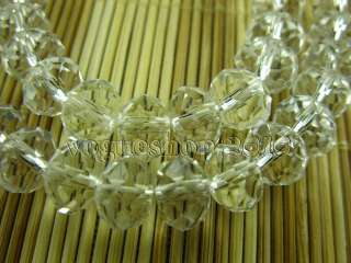 50pcs Crystal Clear Faceted Rondelle Glass Bead 8mm  