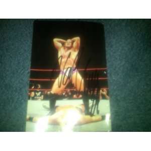 WWF WWE 1999 Titan Sports Val Venis Autographed 4X6 Wrestlemania Live 