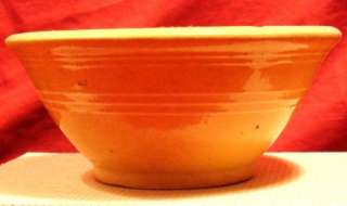 EARLY AMERICAN POTTERY BOWL YELLOW CERAMIC, c. 1900s  
