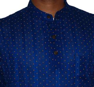 BLUE Dolby Indian Men Kurta Shirt Casual Wear YOGA 44  