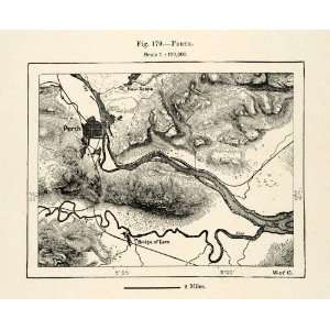  1882 Relief Line block Map Perth Map Scotland City 