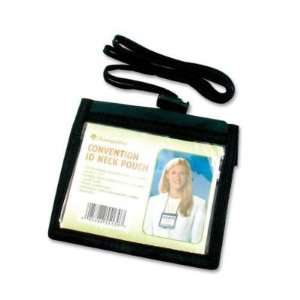: ID Neck Pouch,Convention,Adjustable 48 Cord,4x3,Black   Convention 
