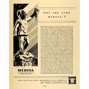  1931 Ad Medusa Portland Cements Benvenuto Cellini Art 