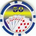 Royal Flush roll of 50 poker chips   Black 100  