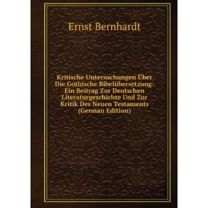   Kritik Des Neuen Testaments (German Edition) Ernst Bernhardt Books