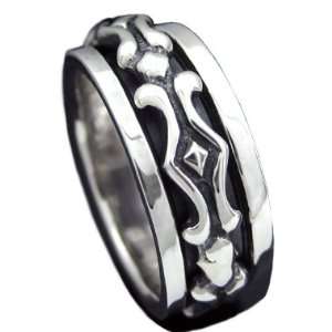  925 Silver Spinner Ring Size 7.5 Jewelry